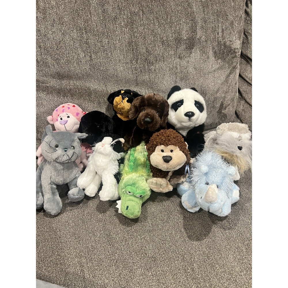 VGUC- LOT - 11 Ganz Webkinz plush stuffed Lot animal toys NO CODE‎